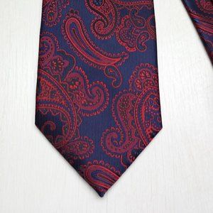 Stafford Red and Blue Paisley 100% Polyester Tie